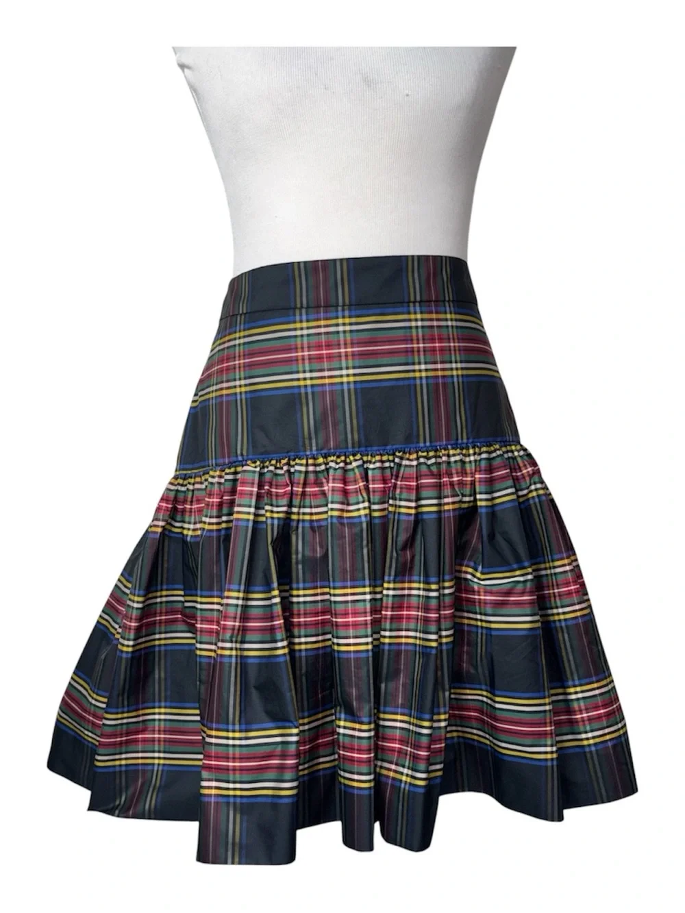 J. Crew Steward Plaid Taffeta High Waist Mini Skirt F8781 Size 10 Holiday NEW